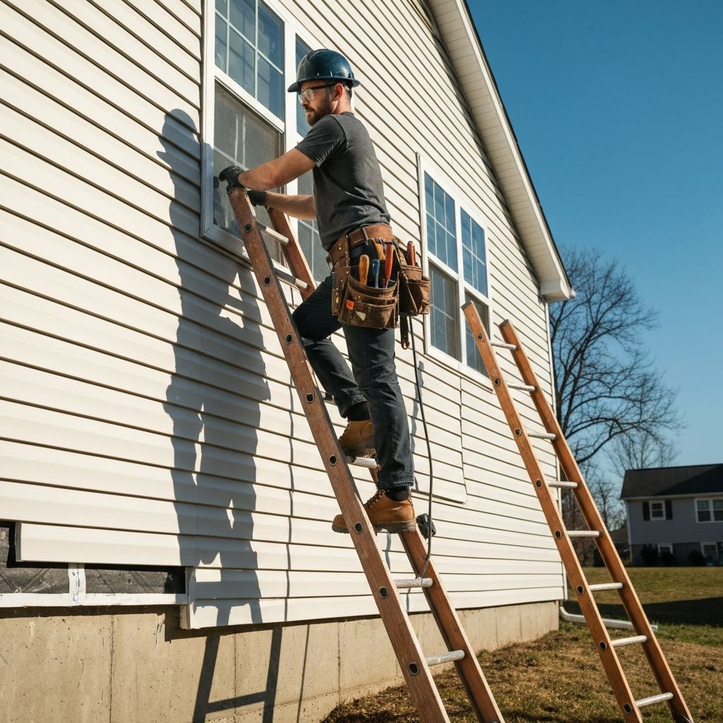 Enterprise Siding professional installing vinyl siding